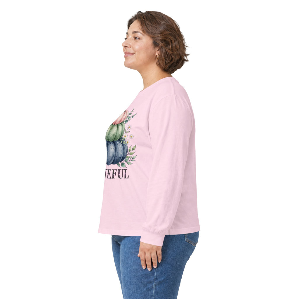 Grateful Pastel Pumpkin Stack Long Sleeve Tee